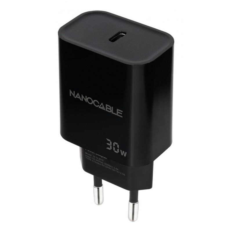 Nanocable Cargador USB-C PD 30W, Negro 10.10.2010