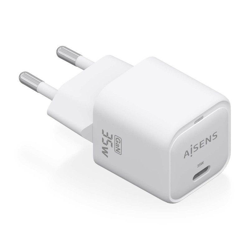 AISENS Cargador GaN 35W, 1xUSB-C PD3.0 QC4.0, Blanco ASCH-35W1P022-W