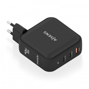 AISENS Cargador GaN 140W, 2xUSB-C PD3.1 QC4.0, 1xUSB-A QC3.0, Negro ASCH-140W3P031-BK
