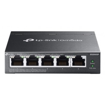 TP-Link Omada ES205G Gestionado Gigabit Ethernet (10 100 1000) Energía sobre Ethernet (PoE) Negro ES205GP