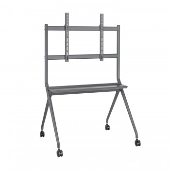 (Reacondicionado) AISENS Soporte De Suelo Pro Con Rueda, 1 Bandeja Para Pantalla Interactiva TV 120k FT86FE-143