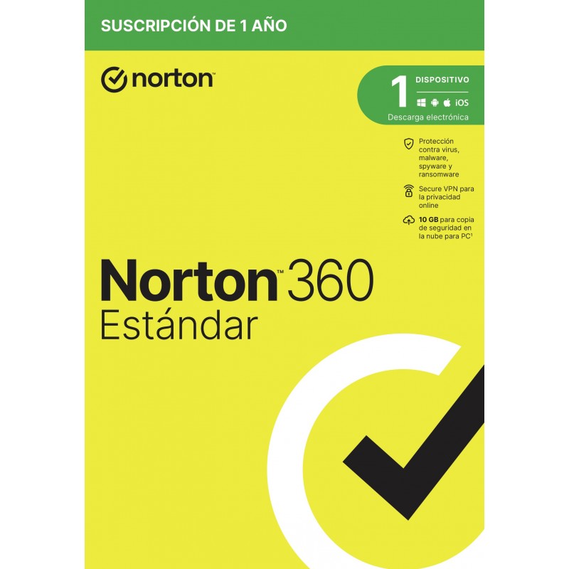 Norton 360 Standard Seguridad de antivirus Base Español 1 licencia(s) 1 año(s) 21433183