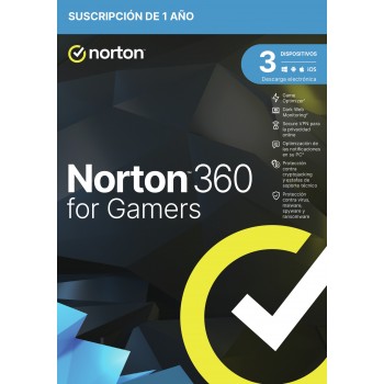 Norton 360 for Gamers Seguridad de antivirus Base Español 1 licencia(s) 1 año(s) 21433182
