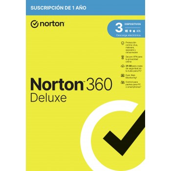 Norton 360 Deluxe Seguridad de antivirus Base Español 1 licencia(s) 1 año(s) 21436048