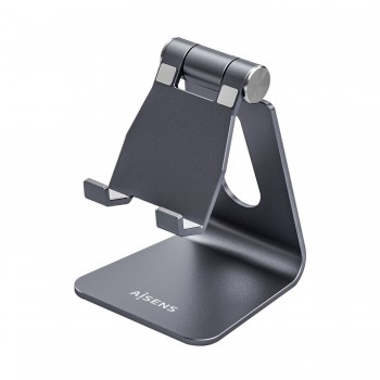 AISENS Soporte De Sobremesa Tamaño M Ajustable (1 Pivote) Para Movil   Tablet, Gris MS1PM-083