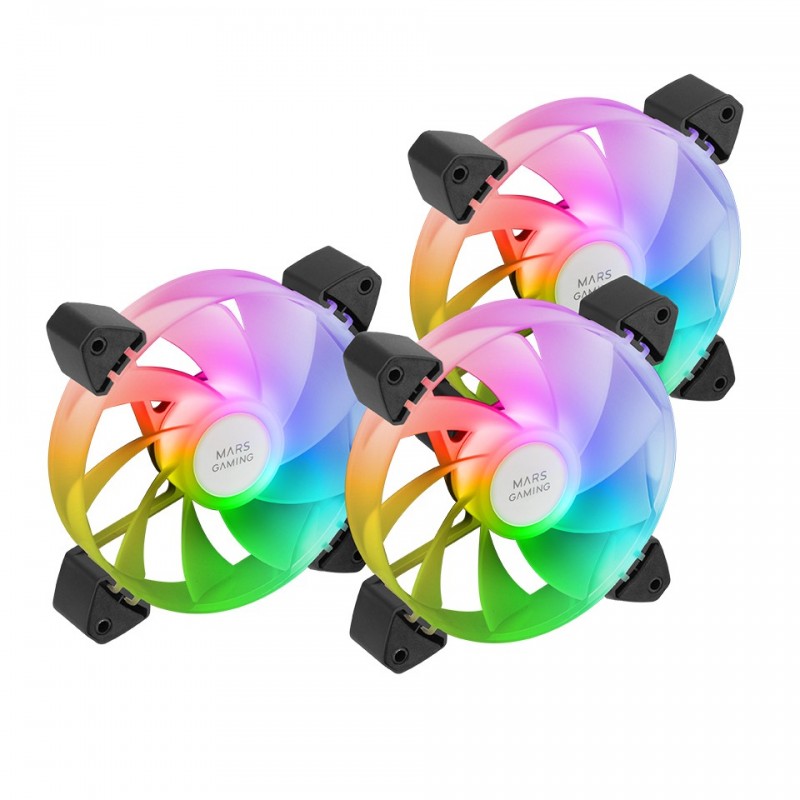Pack 3 Ventiladores Invertidos Mars Gaming MF-3AR - 12cm - ARGB MF3AR