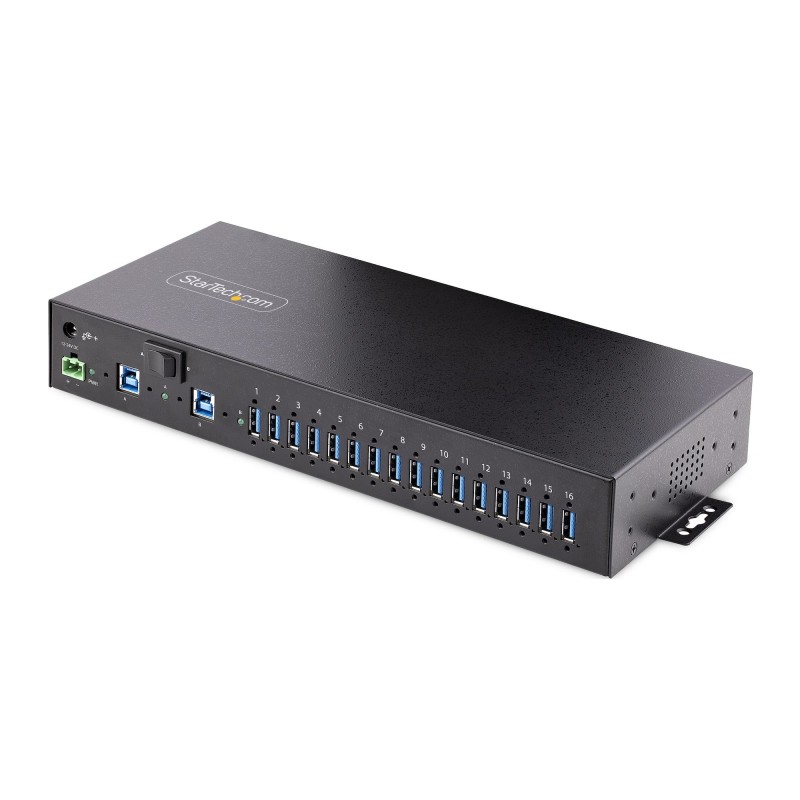 StarTech.com Hub Ladrón USB 3.0 5Gb de 16 Puertos Industrial - Metal - Montaje en Rack Superficie DI 5G16AINDS-USB-A-HUB