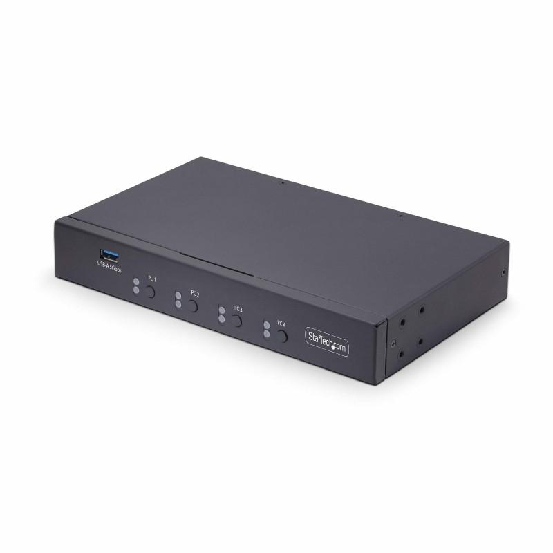 StarTech.com Switch KM USB 4 Puertos con Conmutación por Ratón - Conmutador KM USB 3.0 de Teclado y  P4A20132-KM-SWITCH