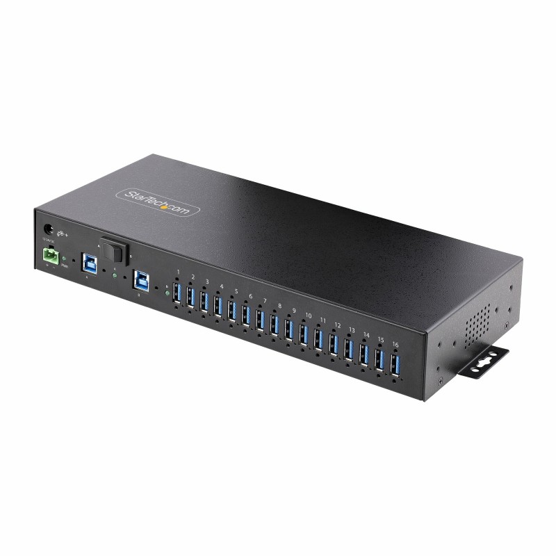 StarTech.com Hub Ladrón Industrial de Metal USB 3.0 5Gbps de 16 Puertos - de Montaje - Alimentación  S5G16AINDS-USB-A-HUB