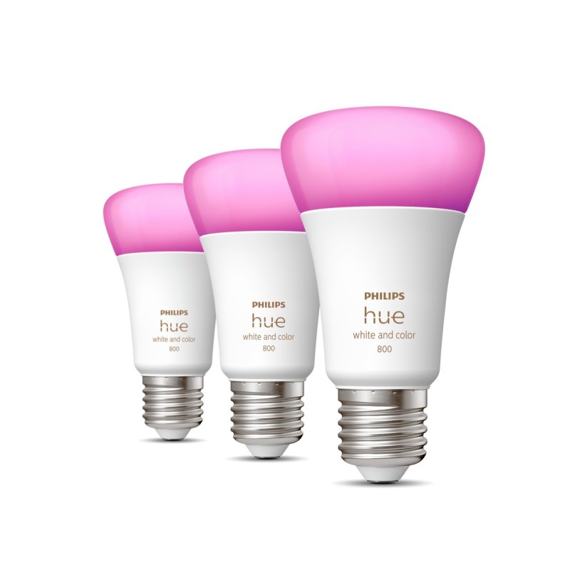Philips Hue White and Color ambiance Bombilla inteligente A60 - E27 - 800 (paquete de 3) 8719514328389