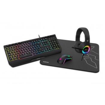 (Desprecintado) Pack Gaming Krom kenya - Teclado RGB + Ratón Óptico + Alfombrilla + Auriculares NXKROMKENYA
