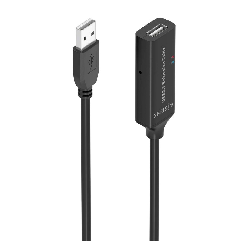 Cable Alargador USB 2.0 Aisens A101-0916  USB Macho - USB Hembra  15m  Negro