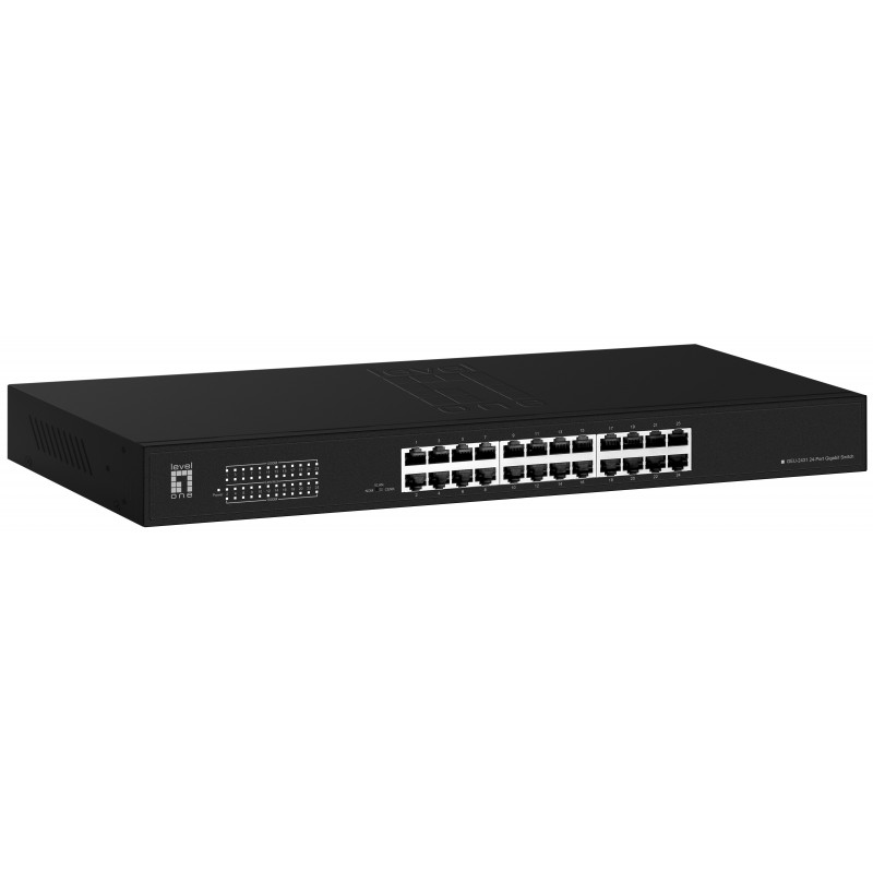 LevelOne Switch 24x GE GEU-2431 19" Rack Mount Kit No administrado Gigabit Ethernet (10 100 1000) 1U