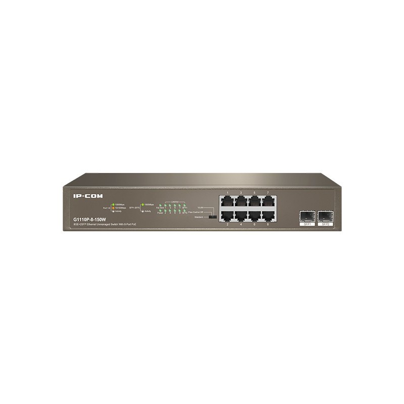 IP-COM Networks G1110P-8-150W switch Gigabit Ethernet (10 100 1000) Energía sobre Ethernet (PoE) 1U 