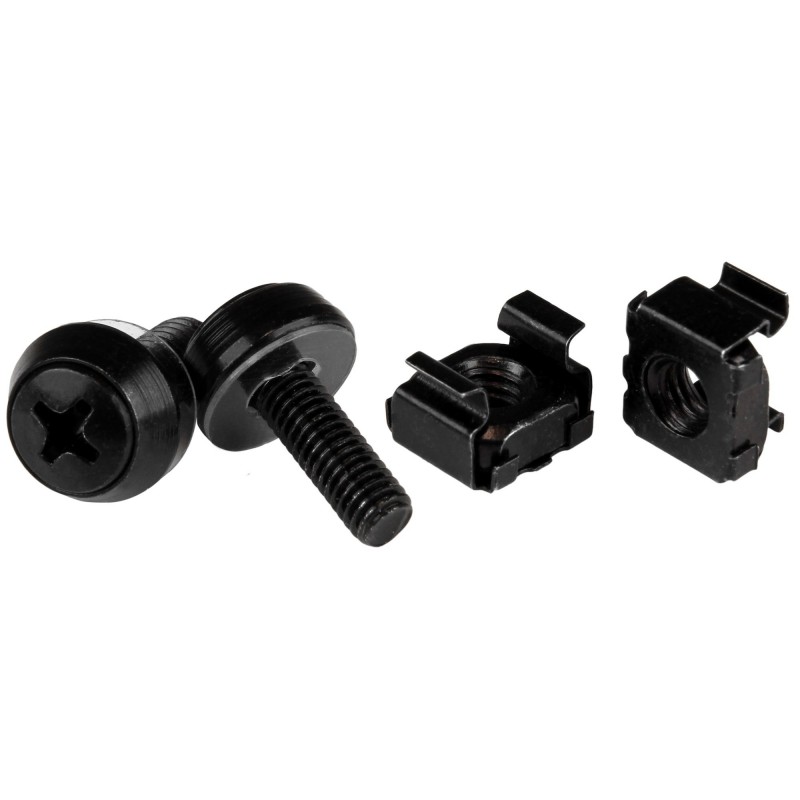 StarTech.com Paquete de 50 Tuercas Enjauladas y Tornillos 10-32 con Arandelas para Armario Rack de S CABSCREW1032