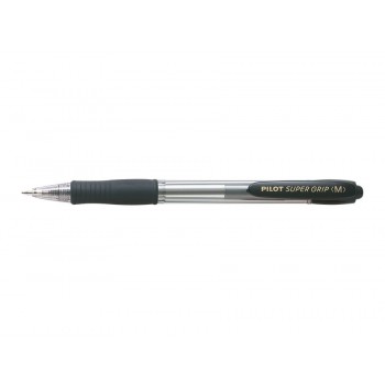 Caja de Bolígrafos de Tinta de Aceite Retráctil Pilot Super Grip M - 12 unidades - Negros NSGN