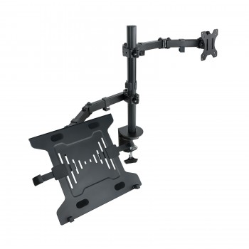 (Reacondicionado) Tooq Soporte Mesa Monitor   Portátil - 2 Brazos - Negro DB1200TN-B