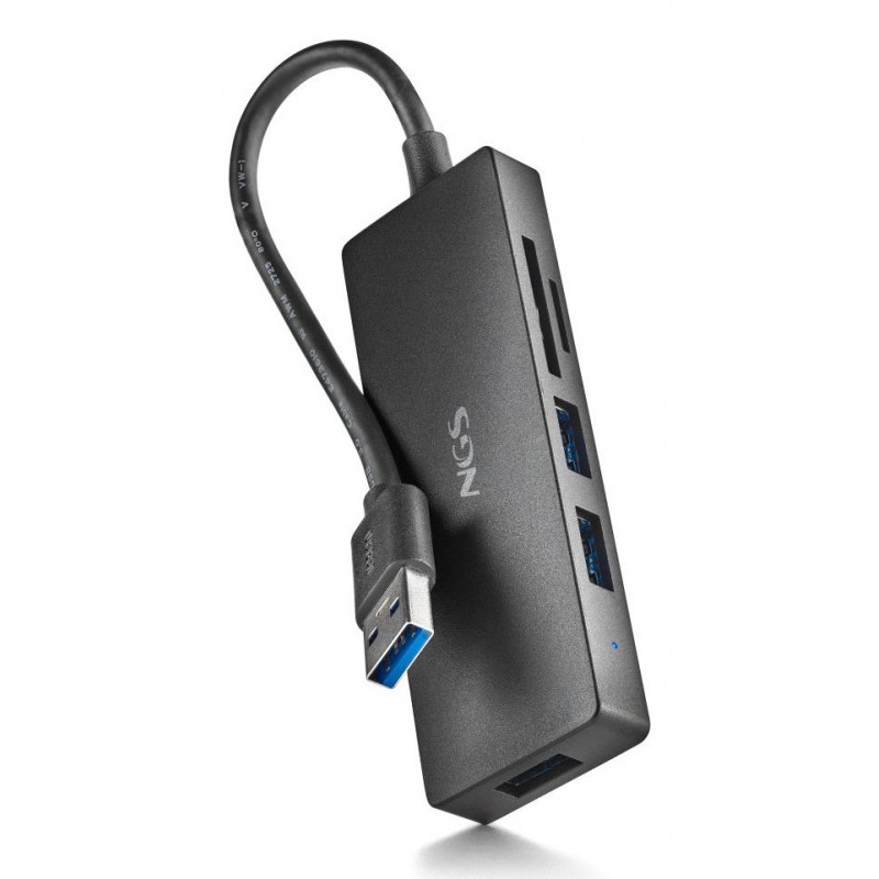 NGS IHUB READER USB 3.2 Gen 1 (3.1 Gen 1) Type-A 5000 Mbit s Negro IHUBREADER