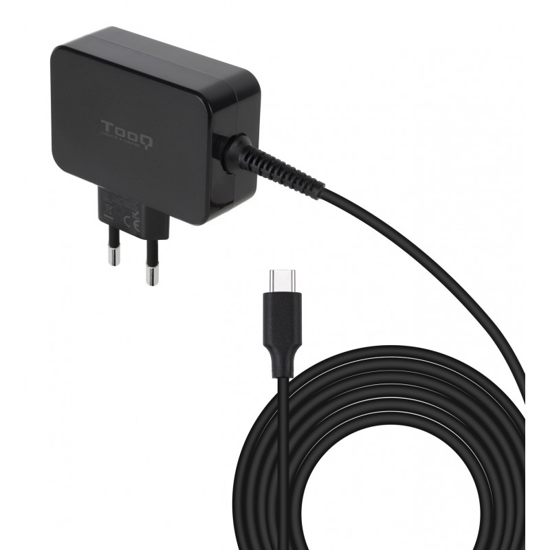 TooQ Cargador de portátil GAN USB-C PD 45W, Negro TQLC-USBCGAN45PD