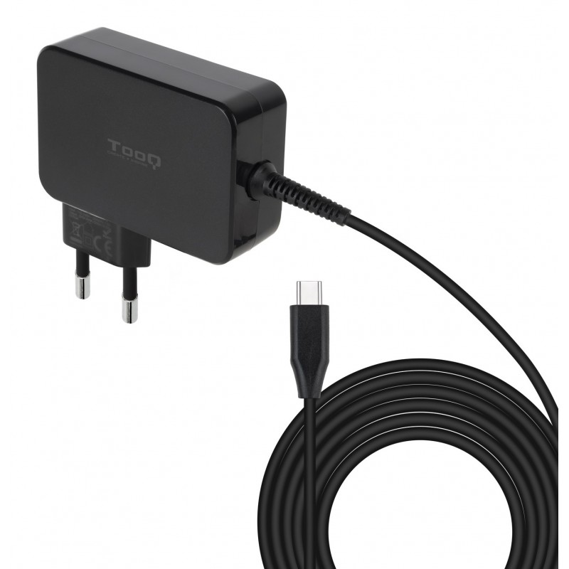 TooQ Cargador de portátil GAN USB-C PD 100W, Negro TQLC-USBCGAN100PD