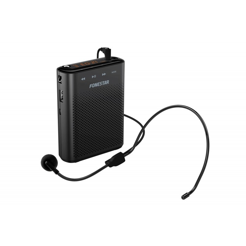 (Desprecintado) Fonestar Amplificador portátil USB - MicroSD MP3 - Negro ALTA-VOZ-30