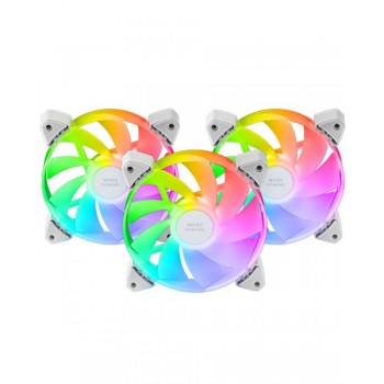 Pack 3 Ventiladores Invertidos Mars Gaming MF-3AR - 12cm - ARGB - Blanco MF3ARW
