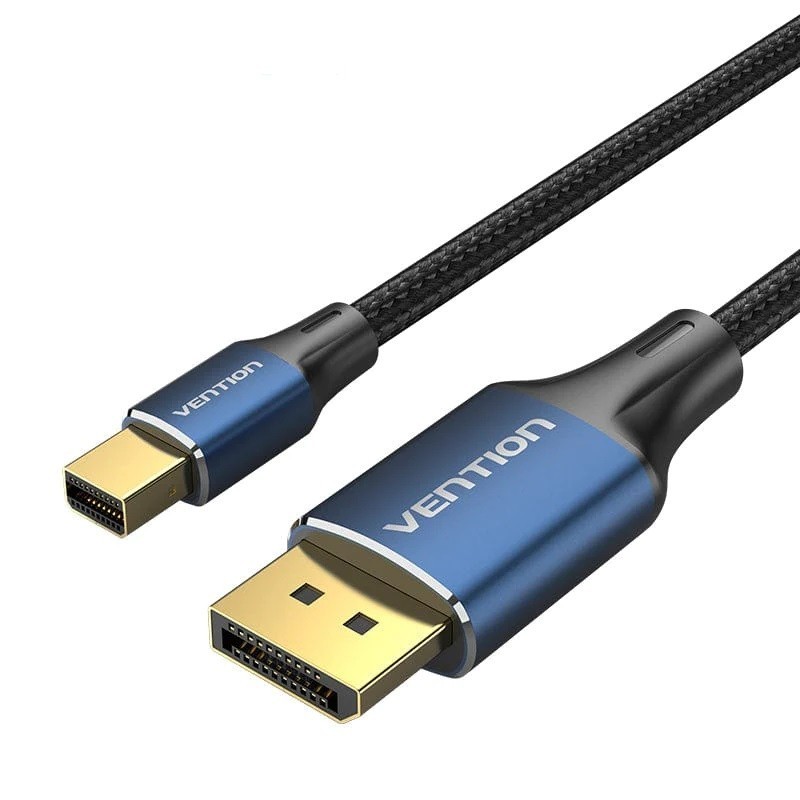 Vention El algodón trenzó el mini varón del DP al tipo azul de la aleación de aluminio del cable del varón 8K HD del DP HCFLH
