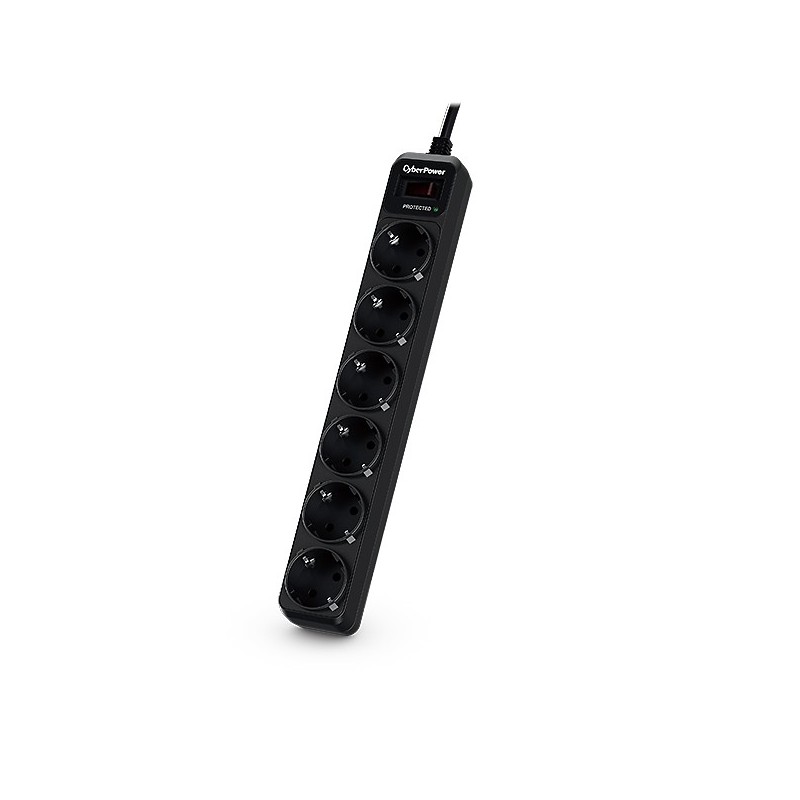 CyberPower B0620SC0-DE limitador de tensión Negro 6 salidas AC 200 - 250 V 1,8 m