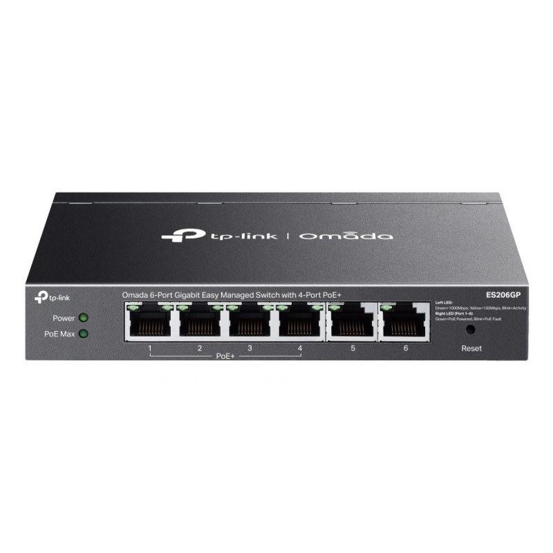 TP-Link Omada ES206GP switch Gestionado Gigabit Ethernet (10 100 1000) Energía sobre Ethernet (PoE) 