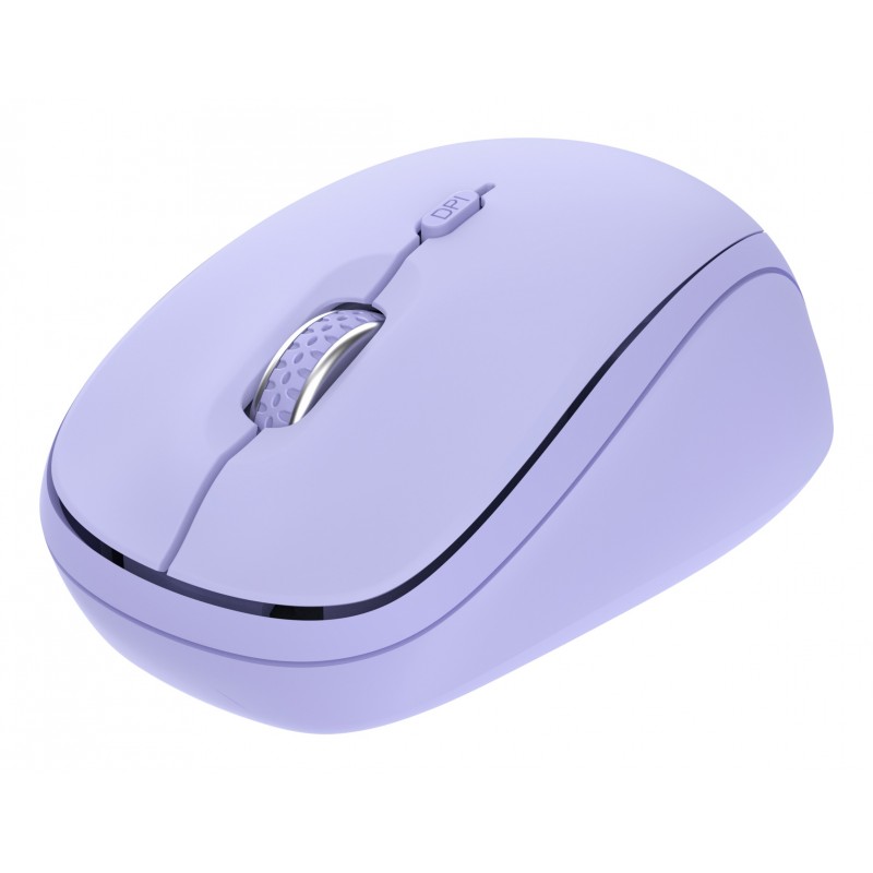 Trust Yvi+ RF Wireless + Bluetooth Óptico 1600 DPI Purpura TRUST25583