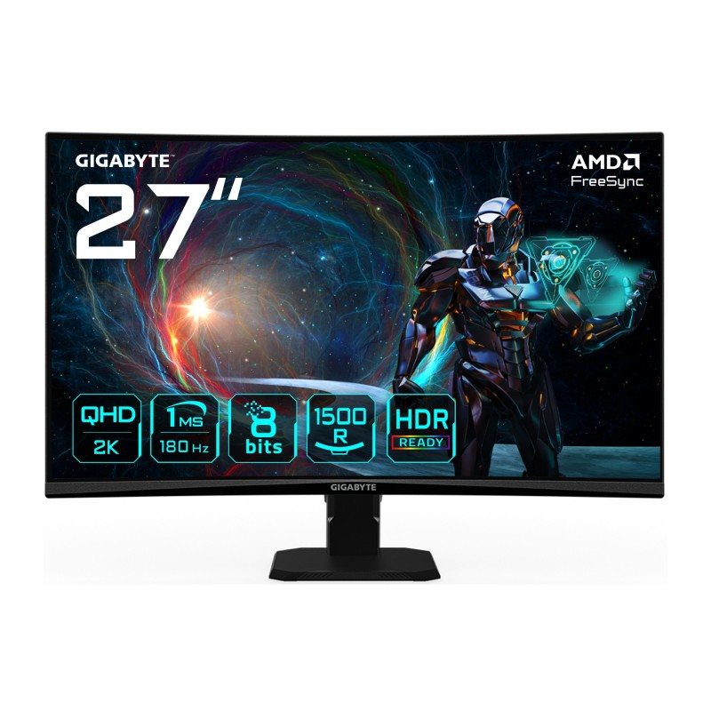 GIGABYTE GS27QCA 27" Curvo QHD - 2560 x  - 27" Quad HD - LED - Negro - 180Hz 20VM0-GS27QCABM-1EUR