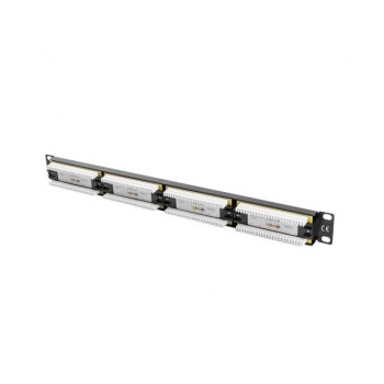 PATCH PANEL LANBERG CAT.6 UTP 24 PUERTOS 1U CAT.6 UTP 19" RACK NEGRO PPU6-1024-B