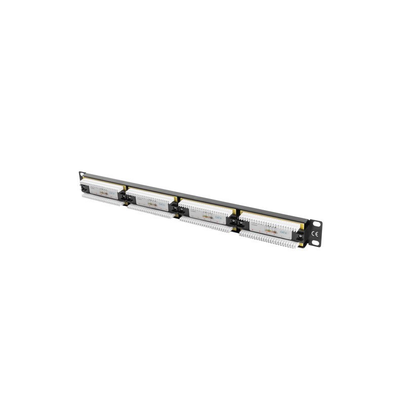 PATCH PANEL LANBERG CAT.6 UTP 24 PUERTOS 1U CAT.6 UTP 19" RACK NEGRO PPU6-1024-B