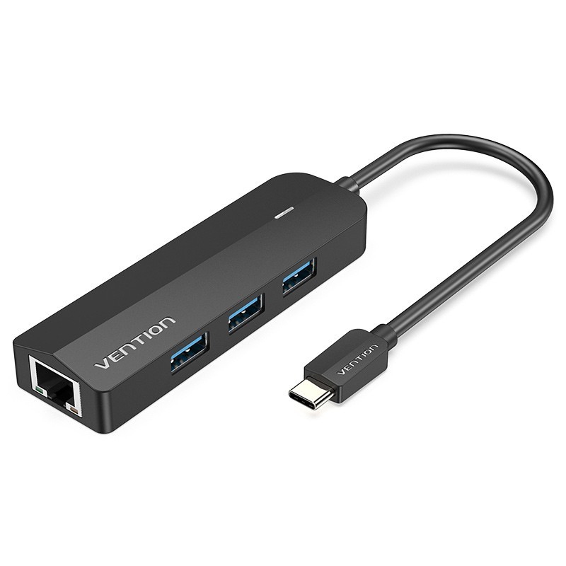 Vention Docking USB Tipo-C TGPBB  3xUSB  1xRJ45  1xUSB Micro B PD  Negro
