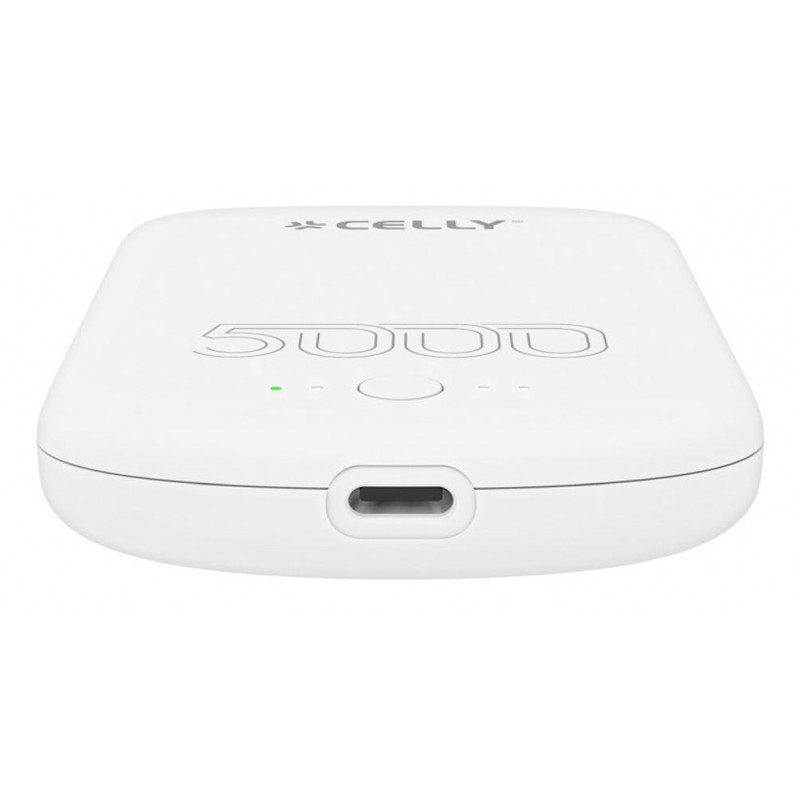 Celly MAGPB5000PROWH batería externa 5000 mAh Cargador inalámbrico Blanco