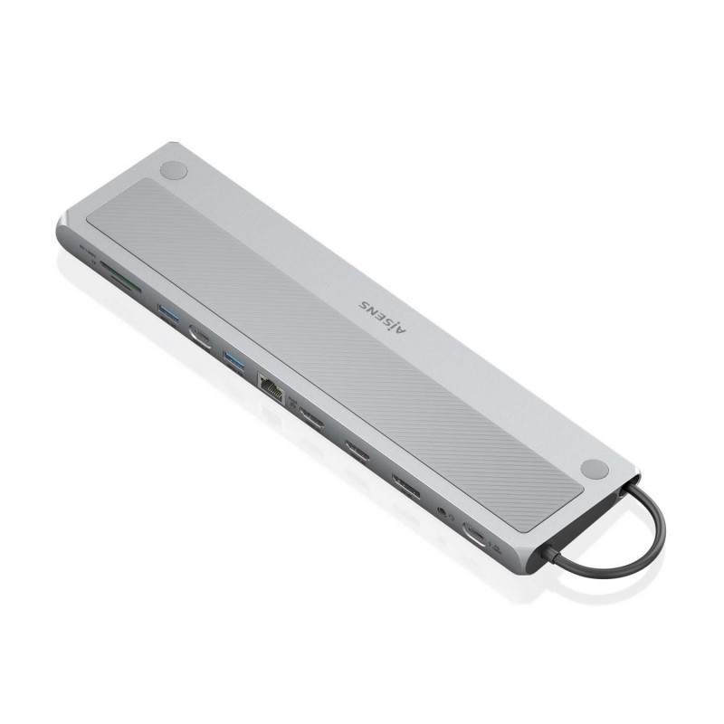 AISENS USB-C Dock 12 en 1, USB-C a 2xHDMI, 1xDisplayPort, 1xRJ45, 3xUSB-A, 1xUSB-C, 1xUSB-C PD, 1xSD ASUC-12P020-GR