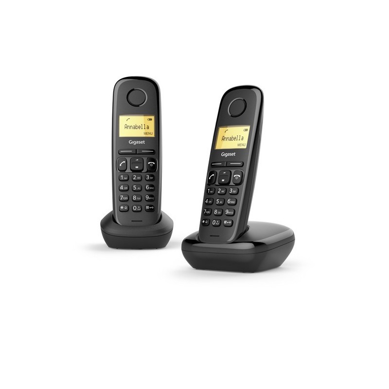 (Reacondicionado) TELEFONO FIJO INALAMBRICO GIGASET A170 DUO NEGRO L36852-H2802-D201