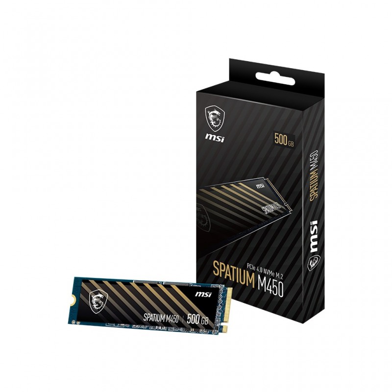 MSI Spatium M450 PCIe 4.0 NVMe M.2 500GB V1 - 500GB M.2 3D NAND PCI Express 4.0 S78-440K380-P83