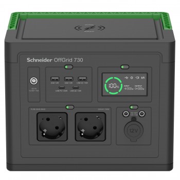 Central Electrica Portatil schneider OffGrid 730. Portable Power Station 730, 738Wh Lithium-ion, 2 S PPS730-GR