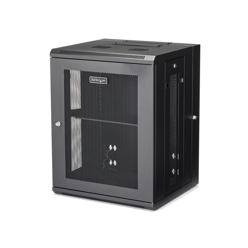 (Reacondicionado) StarTech.com RK1520WALHM, 90 kg, Wall mounted rack, Acero, Acero, Negro, Cerrado