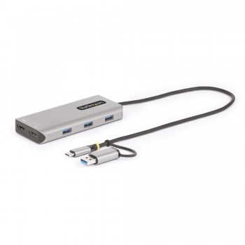 StarTech.com Adaptador Multipuertos USB-C - HDMI Doble (4K30Hz 1080p60Hz) - Hub Ladrón 3x USB-A - Mi 167B-USBC-MULTIPORT