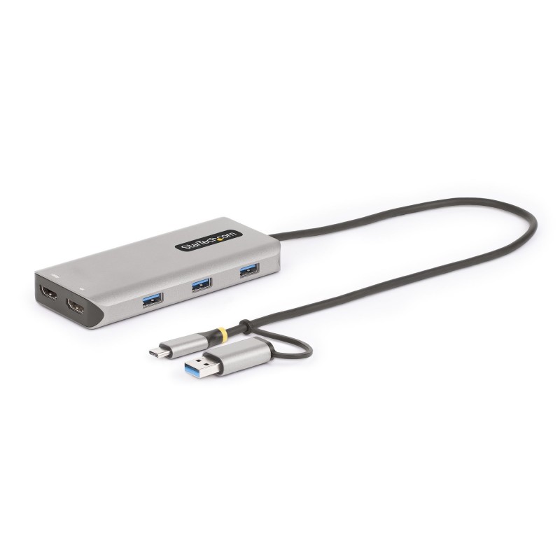 StarTech.com Adaptador Multipuertos USB-C - HDMI Doble (4K30Hz 1080p60Hz) - Hub Ladrón 3x USB-A - Mi 167B-USBC-MULTIPORT