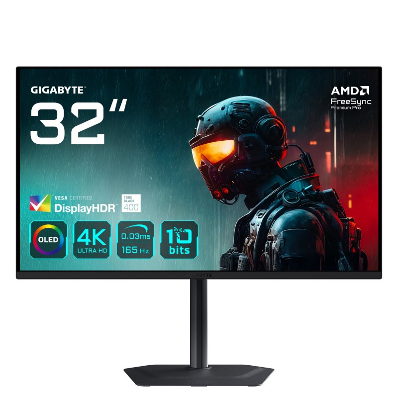 GIGABYTE MO32U 31 - 31.5" 4K Ultra HD - OLED - Negro - 165Hz 20VM0-MO32UBA-1EKR