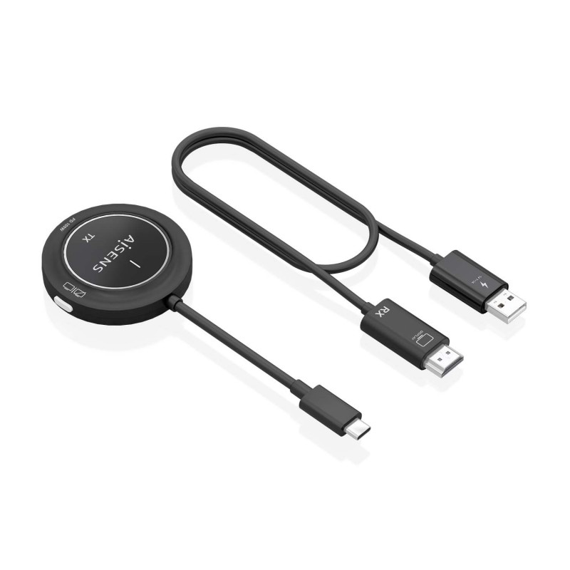AISENS USB-C A HDMI Inalambrico 1080P 30m + USB-C PD 100W, Negro ASWL-H2KC30M004-BK