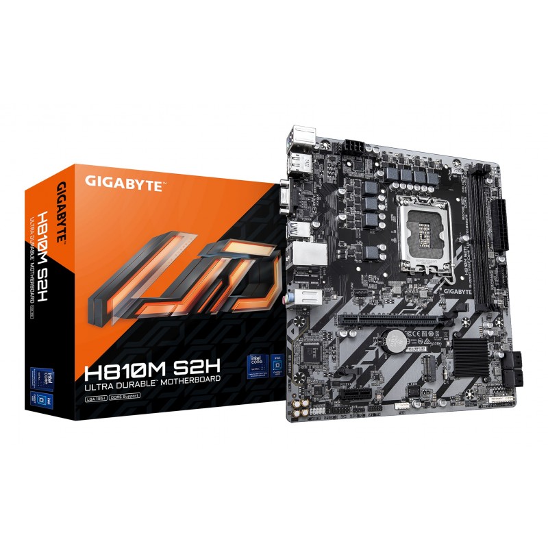 GIGABYTE H810M S2H Placa base - Procesadores Intel Core Ultr - LGA 1851 (Socket V1) - micro ATX - In 9MH81MSH-00-G10