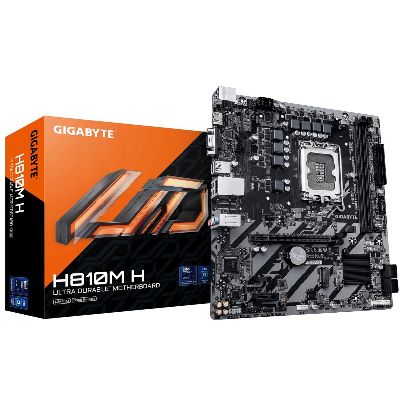 GIGABYTE H810M H Placa base - Procesadores Intel Core Ultra  - LGA 1851 (Socket V1) - micro ATX - In 9MH810MH-00-G10