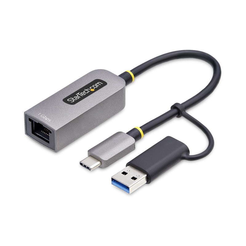 StarTech.com Adaptador USB-C a Ethernet con Dongle USB-A - Adaptador de Red USB Tipo C - Adaptador E C21GA-USB-ETHERNET