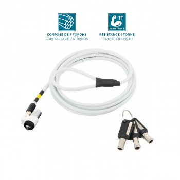 Mobilis 001325 cable antirrobo Blanco 1,8 m