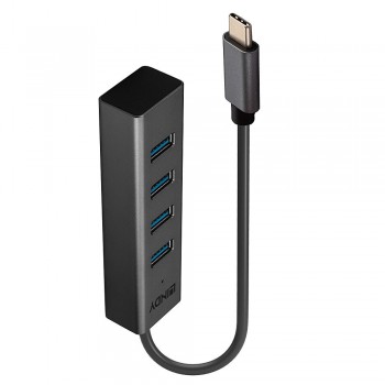 Lindy 43325 hub de interfaz USB 3.2 Gen 1 (3.1 Gen 1) Type-C 5000 Mbit s Gris