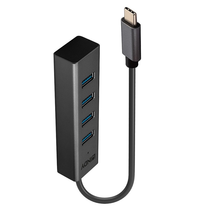 Lindy 43325 hub de interfaz USB 3.2 Gen 1 (3.1 Gen 1) Type-C 5000 Mbit s Gris